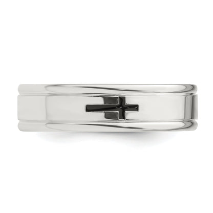 Sterlingsilber 6mm Emaille Kreuz Fantasie Ring