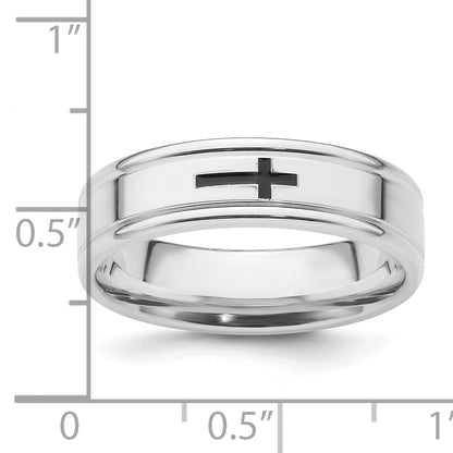 Sterlingsilber 6mm Emaille Kreuz Fantasie Ring