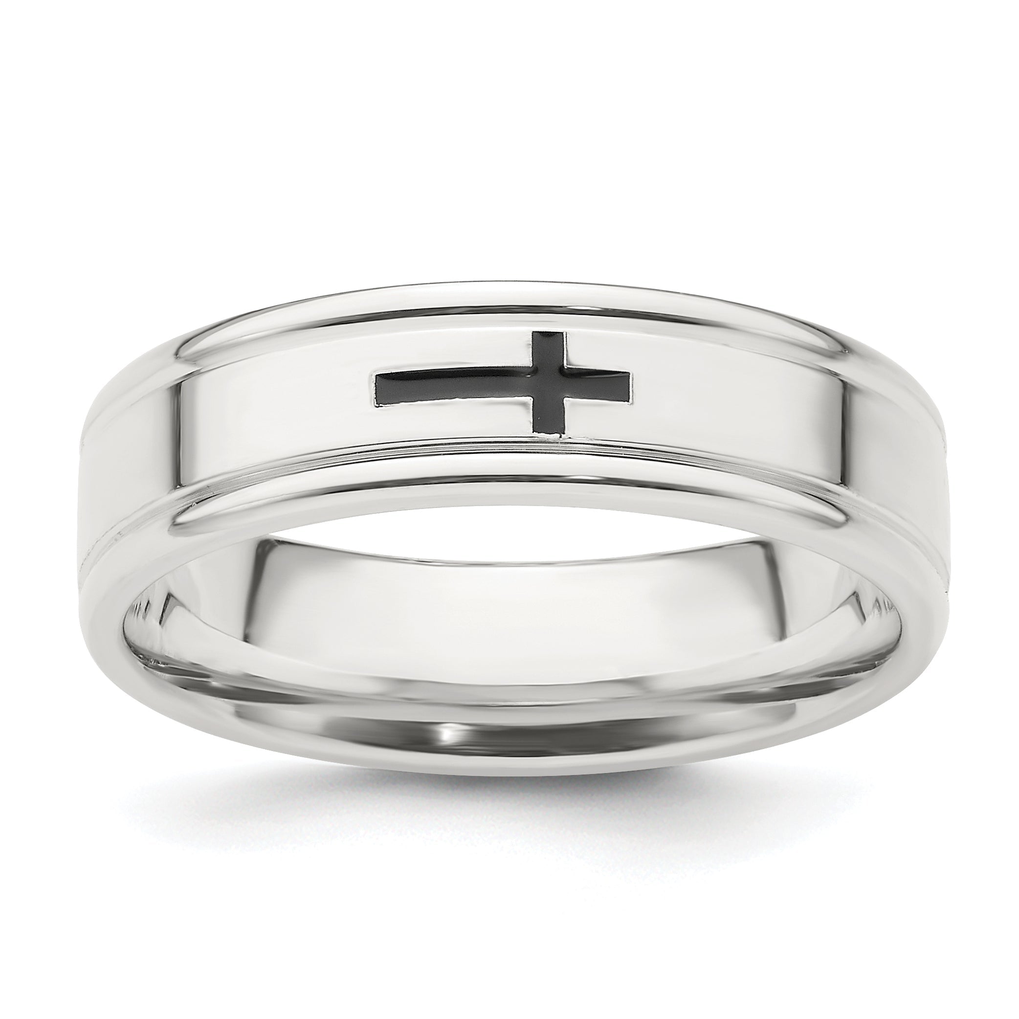 Sterlingsilber 6mm Emaille Kreuz Fantasie Ring