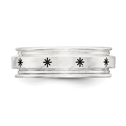 Sterlingsilber Ss 7mm Emaille Fantasie Ring