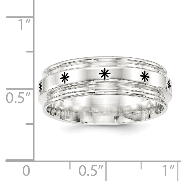 Sterlingsilber Ss 7mm Emaille Fantasie Ring