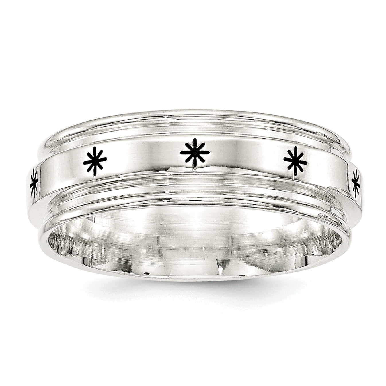 Sterlingsilber Ss 7mm Emaille Fantasie Ring