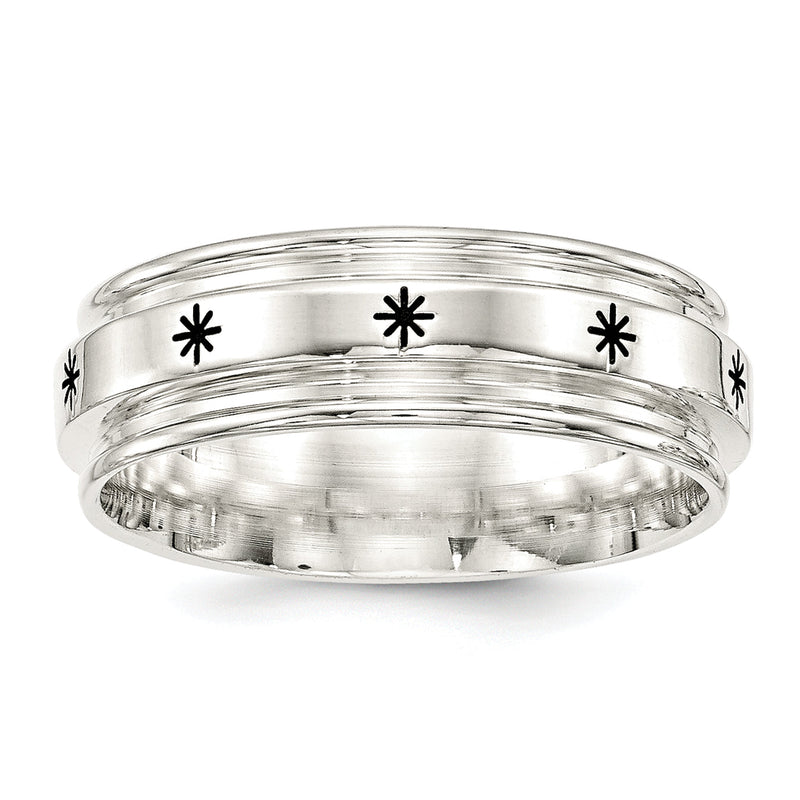 Sterlingsilber Ss 7mm Emaille Fantasie Ring