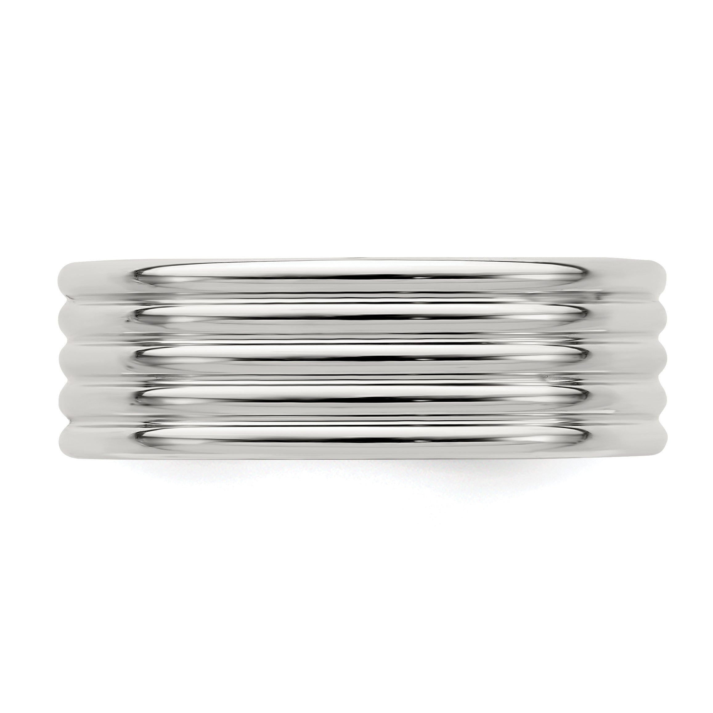 Sterlingsilber 7mm Poliert 5 Reihe Fantasie Ring