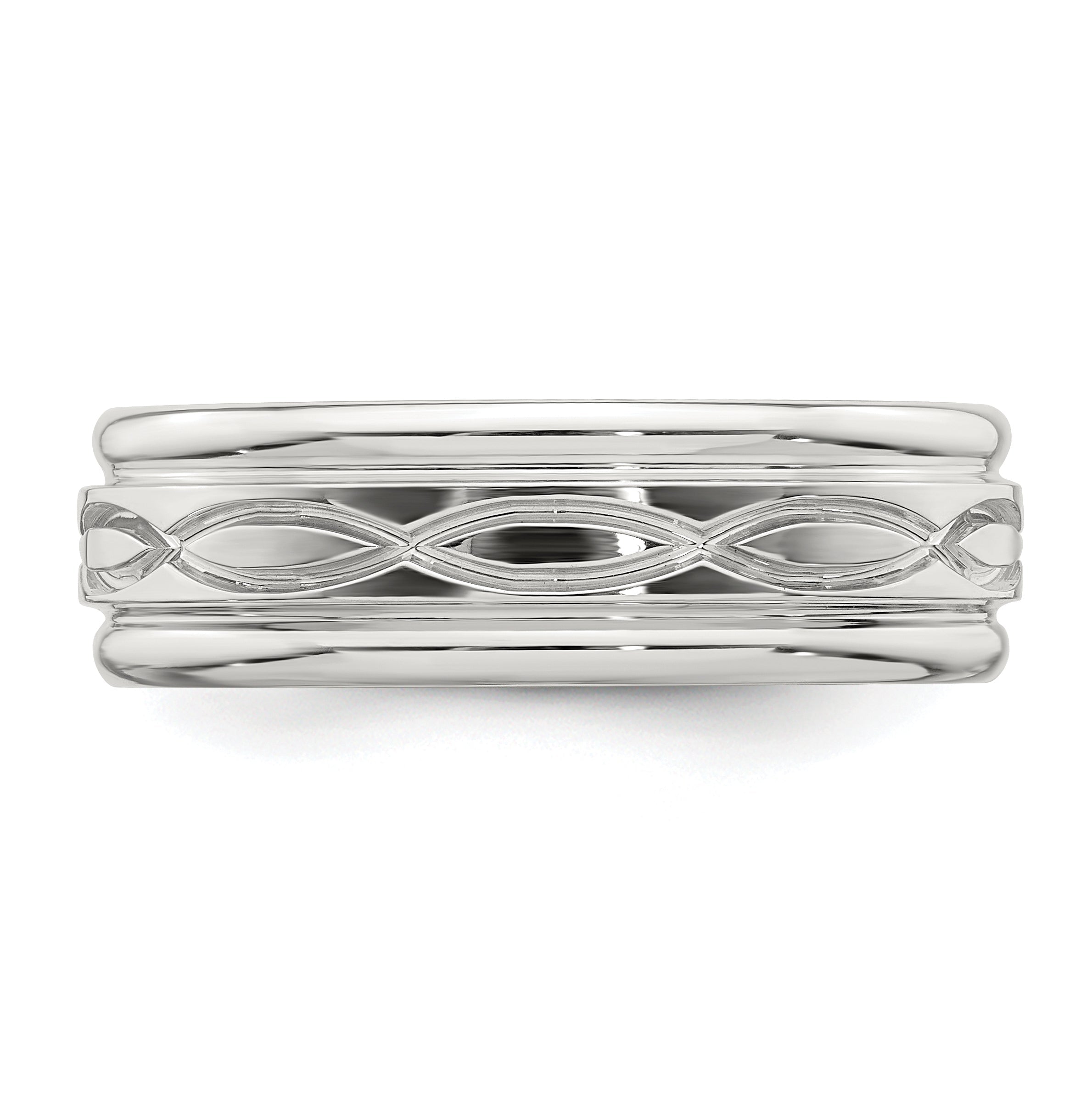 Sterlingsilber Ss 7mm Poliert Fantasie Ring