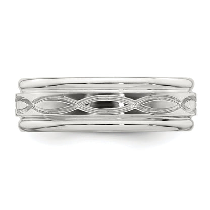 Sterlingsilber Ss 7mm Poliert Fantasie Ring