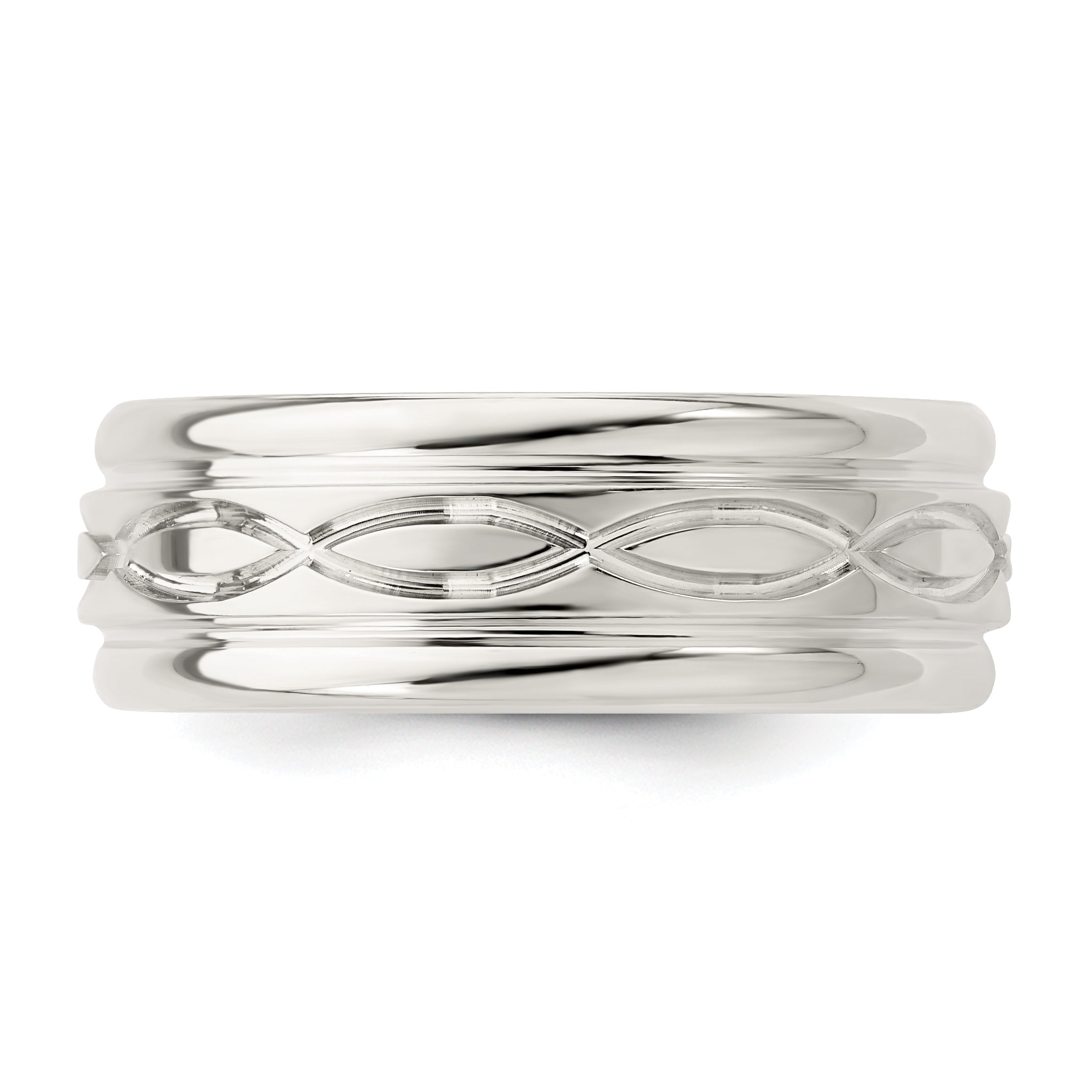 Sterlingsilber Ss 7mm Poliert Fantasie Ring