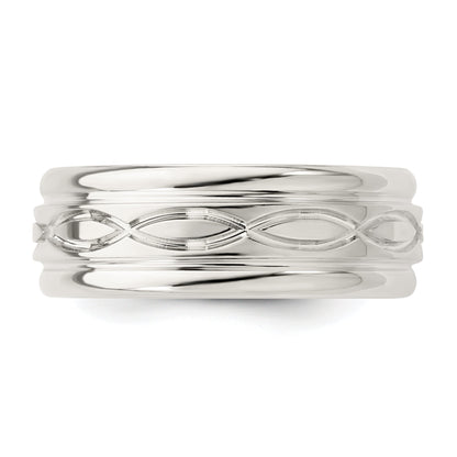 Sterlingsilber Ss 7mm Poliert Fantasie Ring