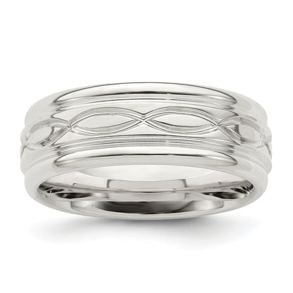 Sterlingsilber Ss 7mm Poliert Fantasie Ring