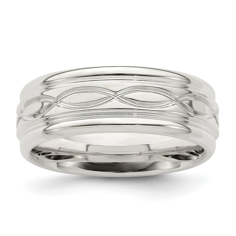 Sterlingsilber Ss 7mm Poliert Fantasie Ring