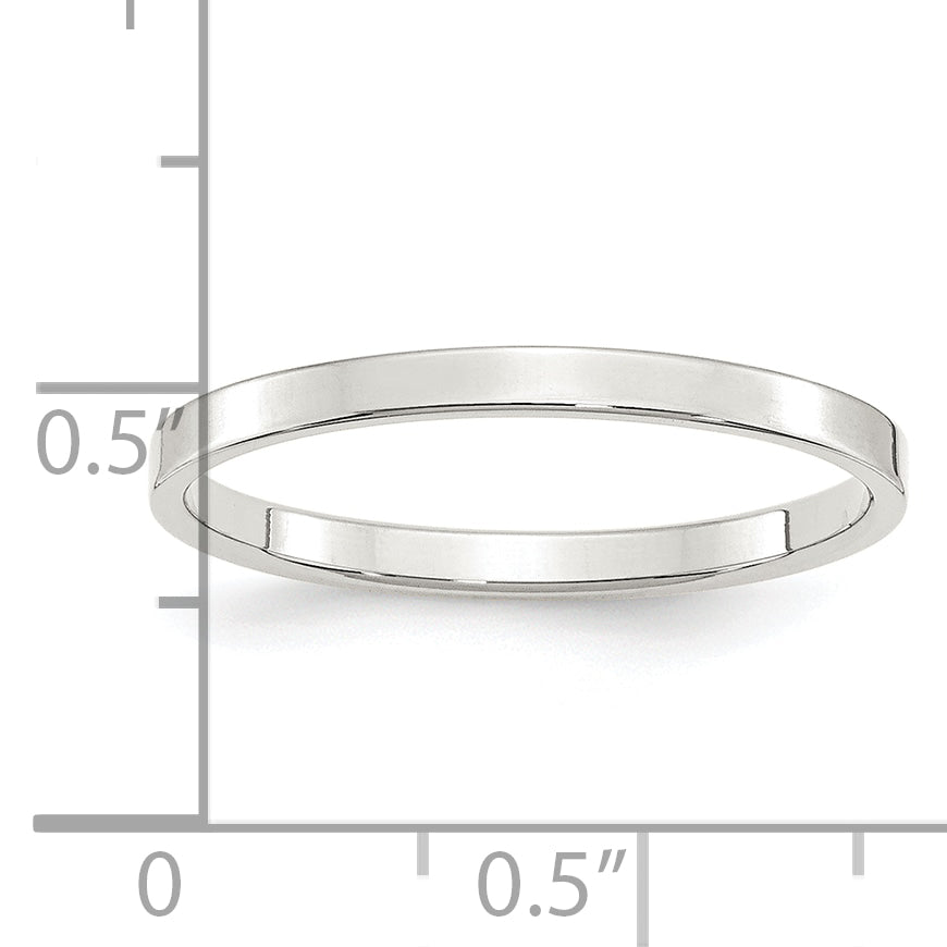Sterlingsilber 2mm Leicht Flach Größe 4 Ring