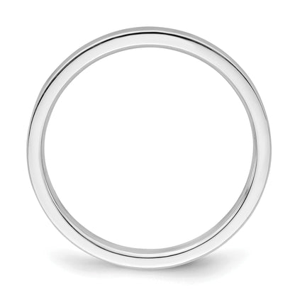 Sterlingsilber Rhodiniert 2mm Flach Größe 4 Ring