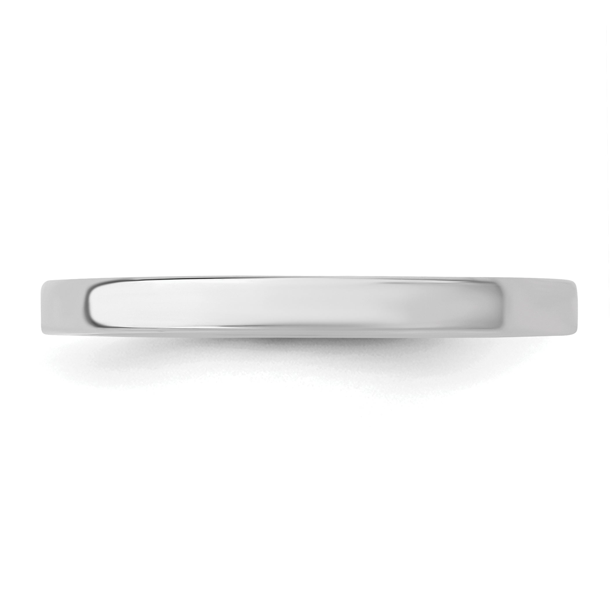 Sterlingsilber Rhodiniert 2mm Flach Größe 4 Ring