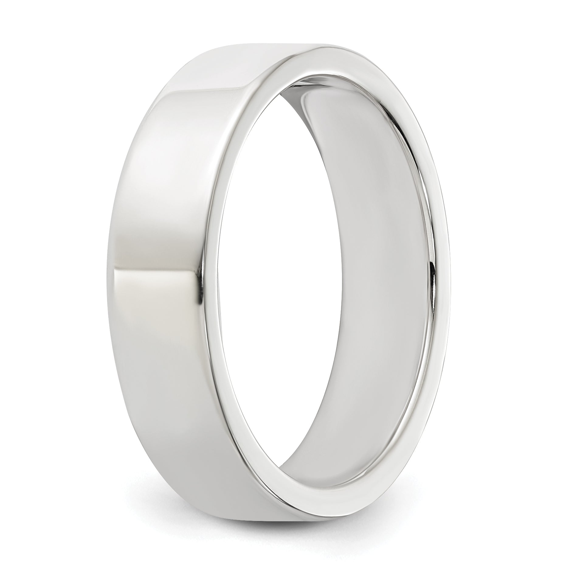 Sterlingsilber Rhodiniert 5mm Flach Größe 4 Ring