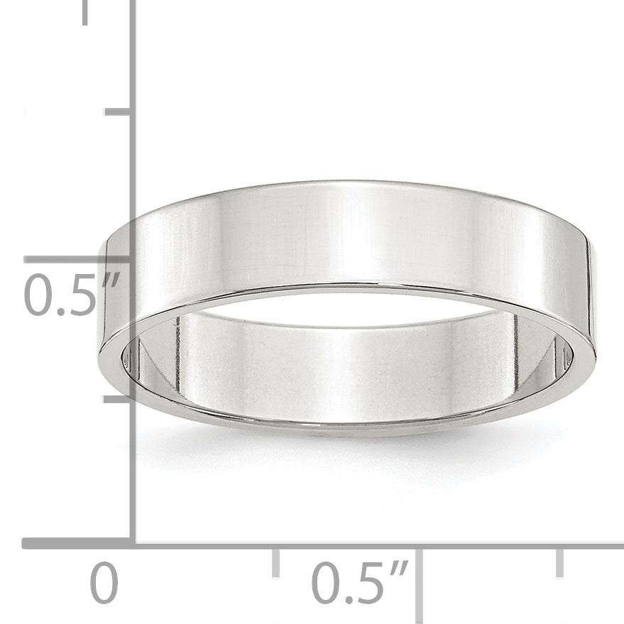 Sterlingsilber Rhodiniert 5mm Flach Größe 4 Ring
