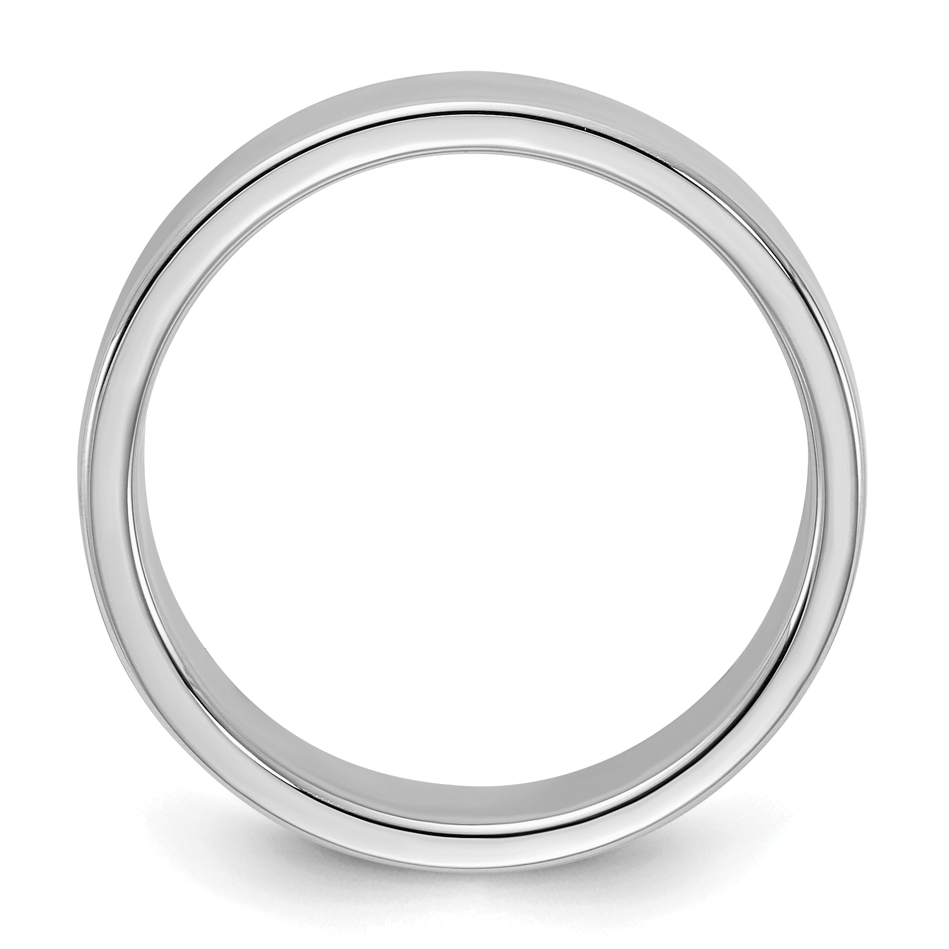 Sterlingsilber Rhodiniert 5mm Flach Größe 4 Ring