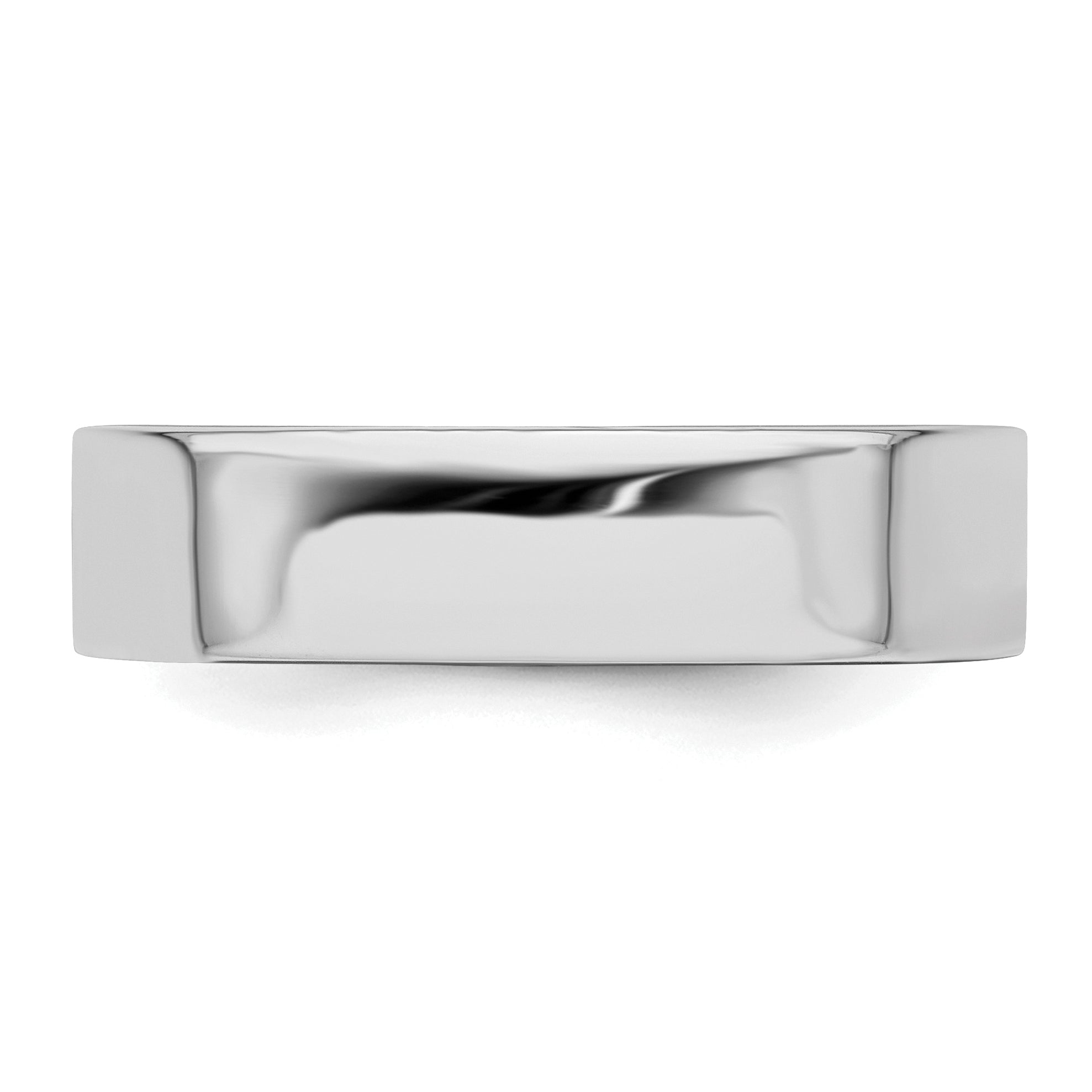 Sterlingsilber Rhodiniert 5mm Flach Größe 4 Ring