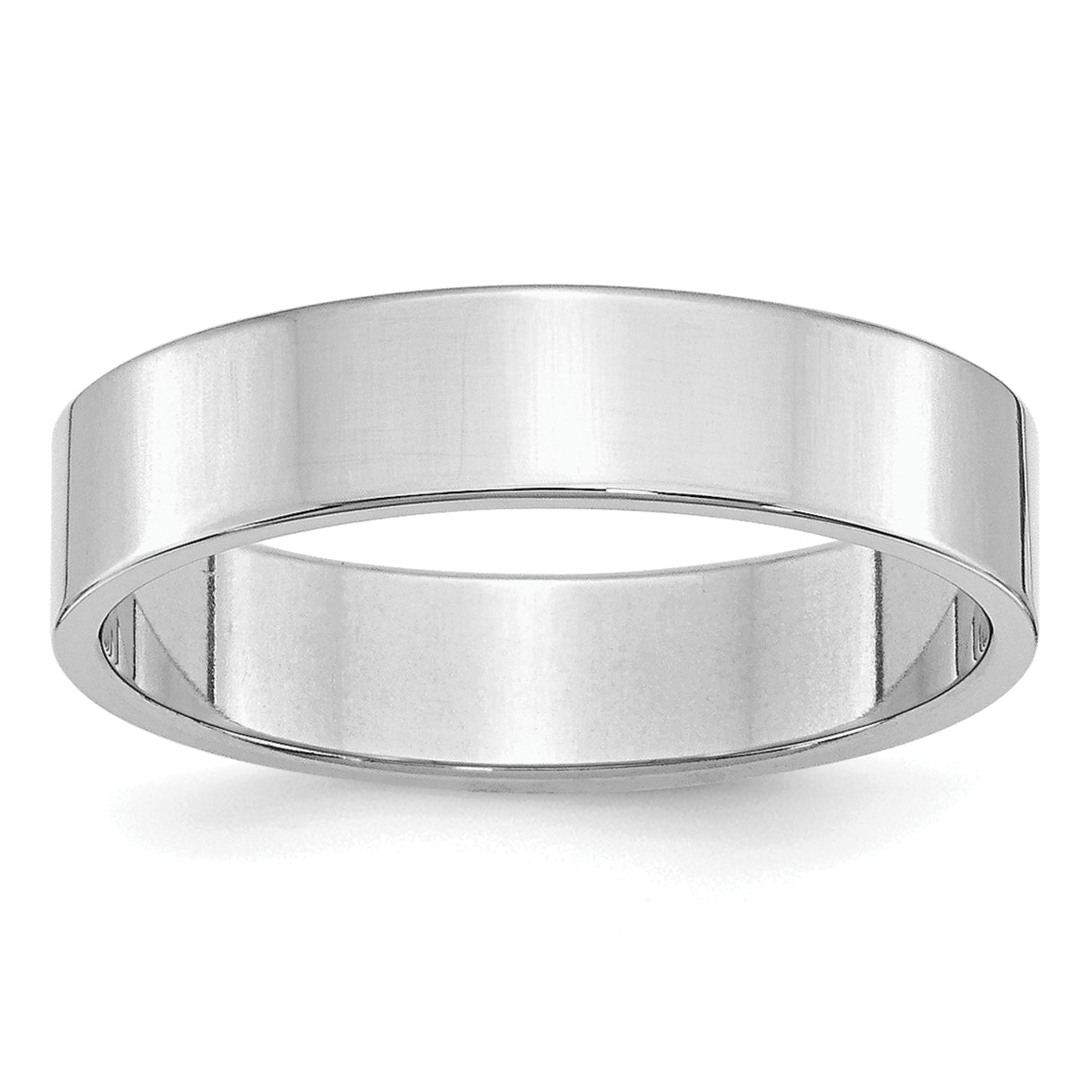Sterlingsilber Rhodiniert 5mm Flach Größe 4 Ring