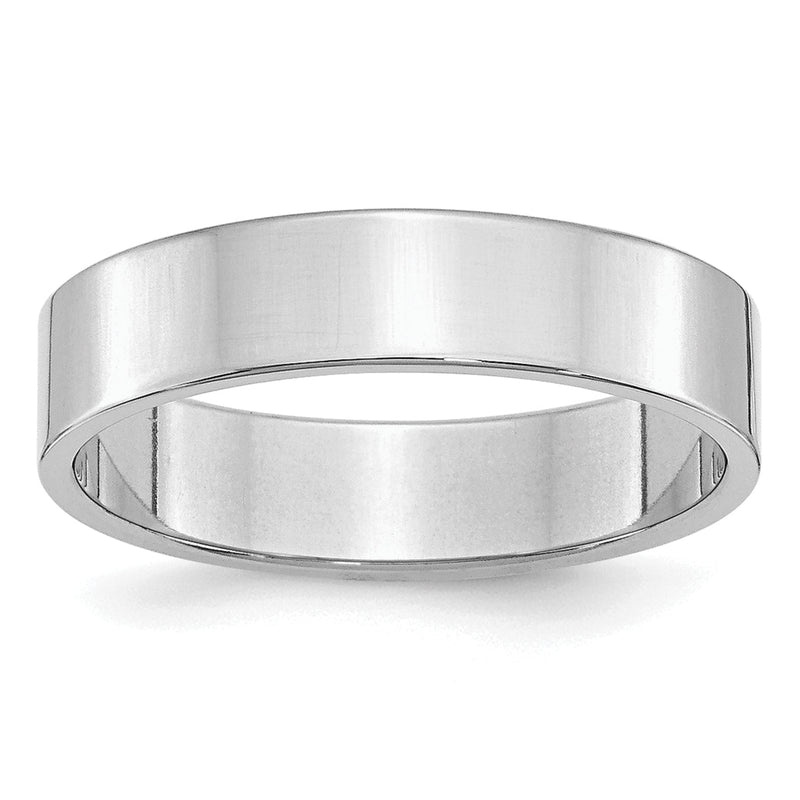 Sterlingsilber Rhodiniert 5mm Flach Größe 4 Ring