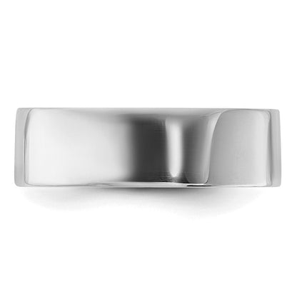 Sterlingsilber Rhodiniert 6mm Flach Ring