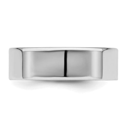 Sterlingsilber Rhodiniert 6mm Flach Ring
