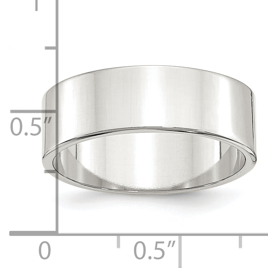 Sterlingsilber Rhodiniert 7mm Flach Größe 4 Ring