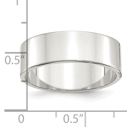 Sterlingsilber Rhodiniert 7mm Flach Größe 4 Ring
