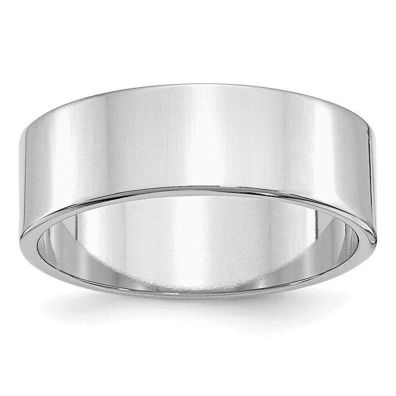 Sterlingsilber Rhodiniert 7mm Flach Größe 4 Ring