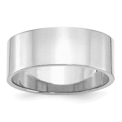 Sterlingsilber Rhodiniert 8mm Flach Ring
