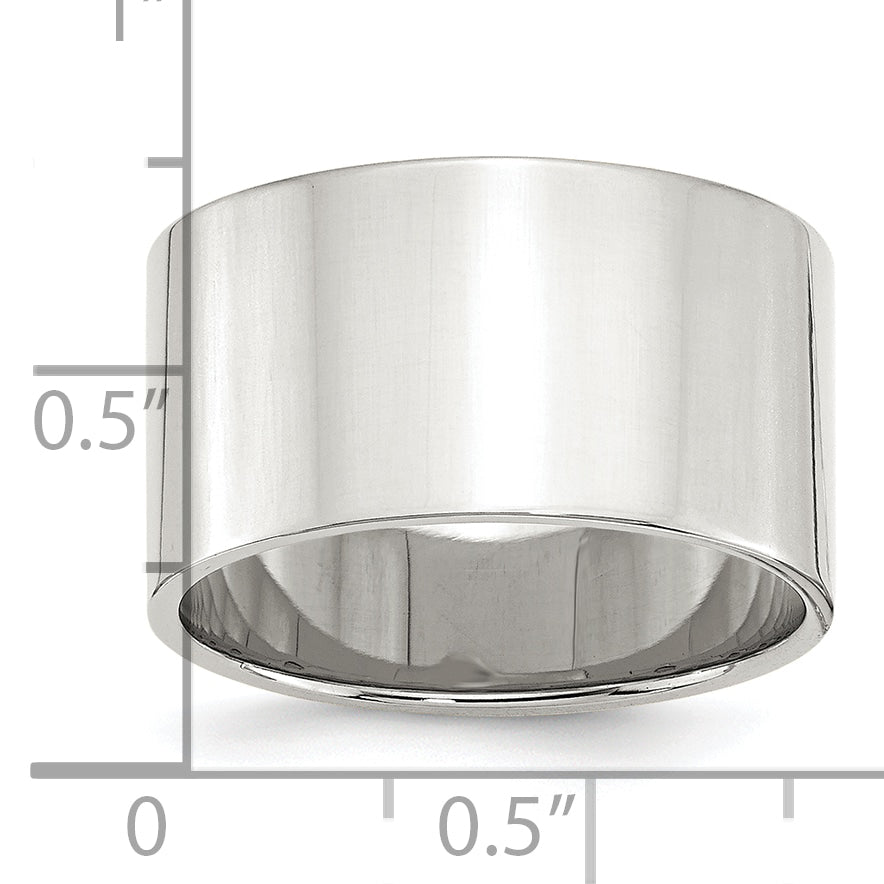 Sterlingsilber 12mm Leicht Flach Größe 4 Ring