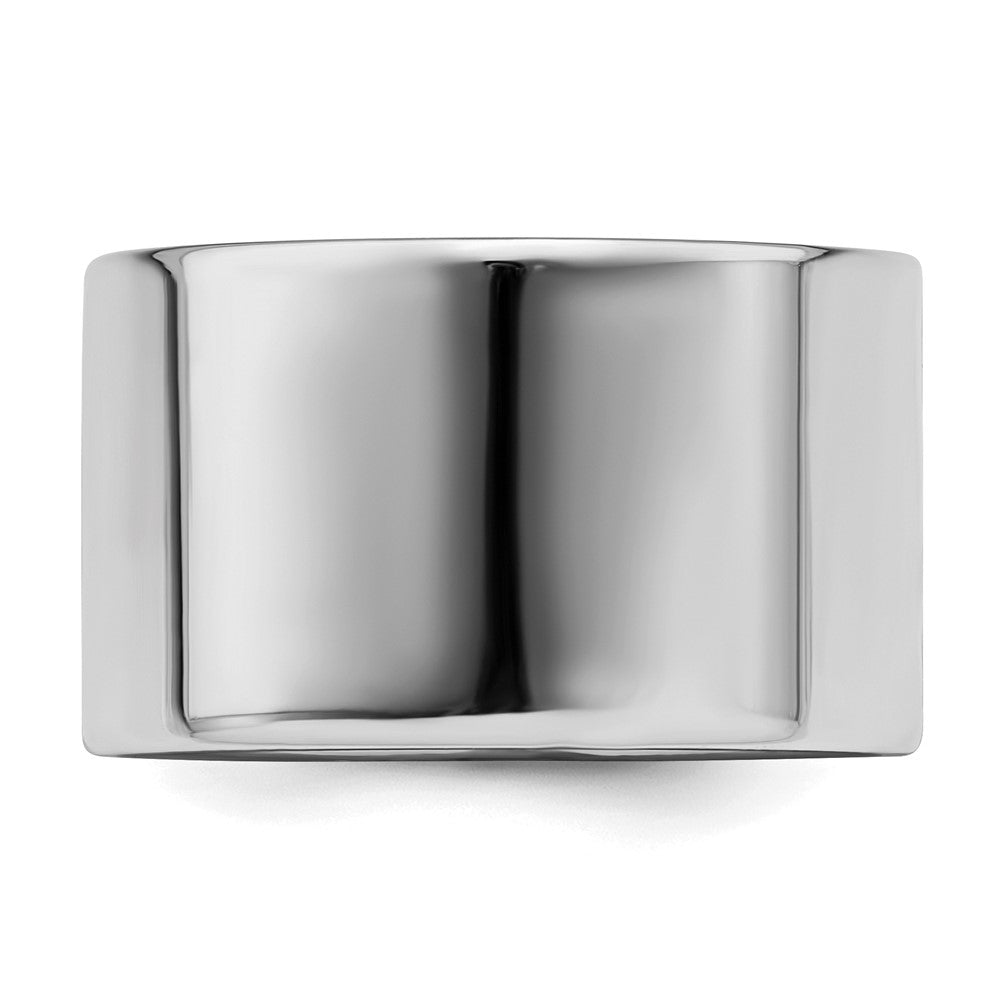 Sterlingsilber Rhodiniert 12mm Flach Ring