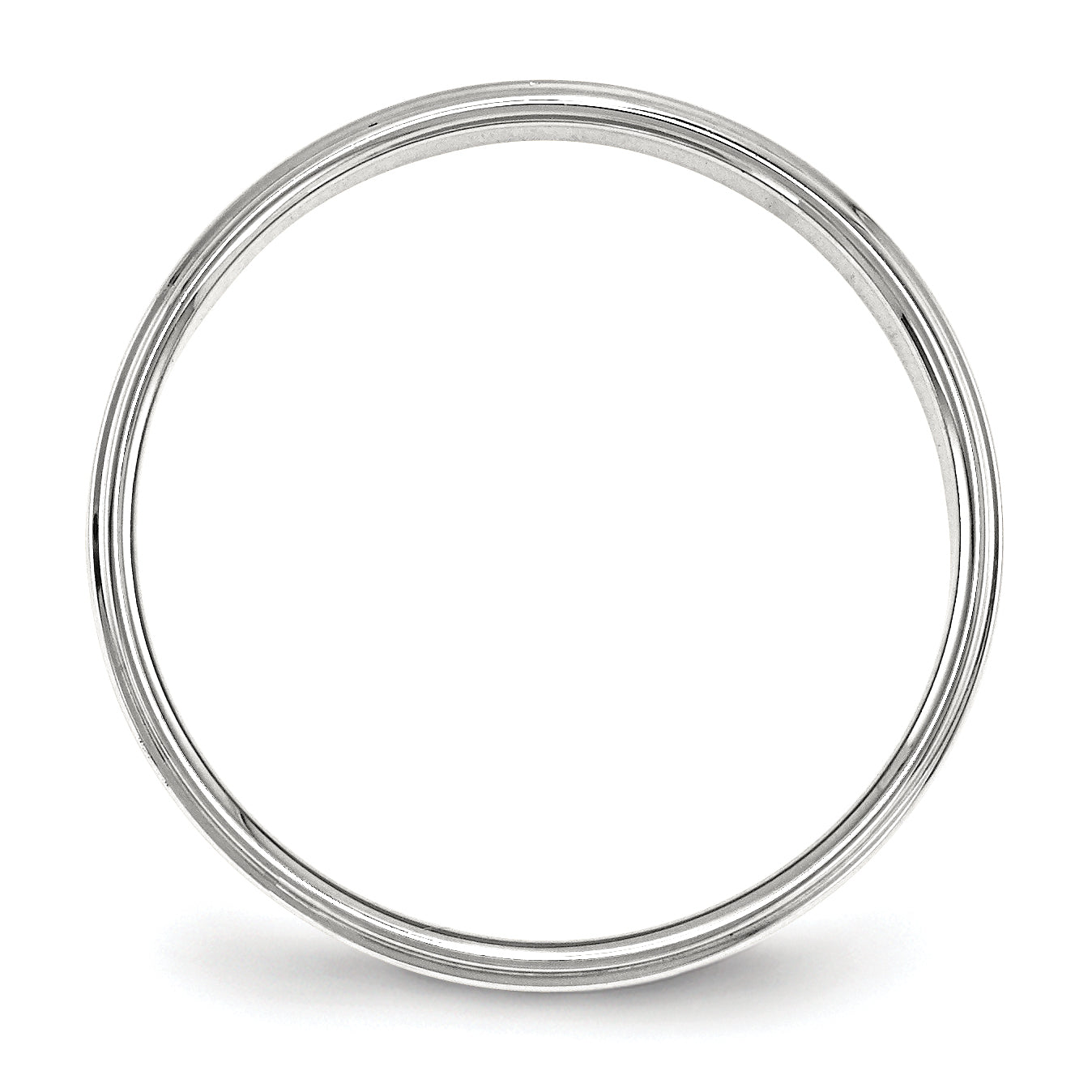 Sterlingsilber 4mm Flach mit Stufe Kante Größe 4 Ring