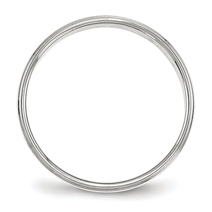 Sterlingsilber 4mm Flach mit Stufe Kante Größe 4 Ring