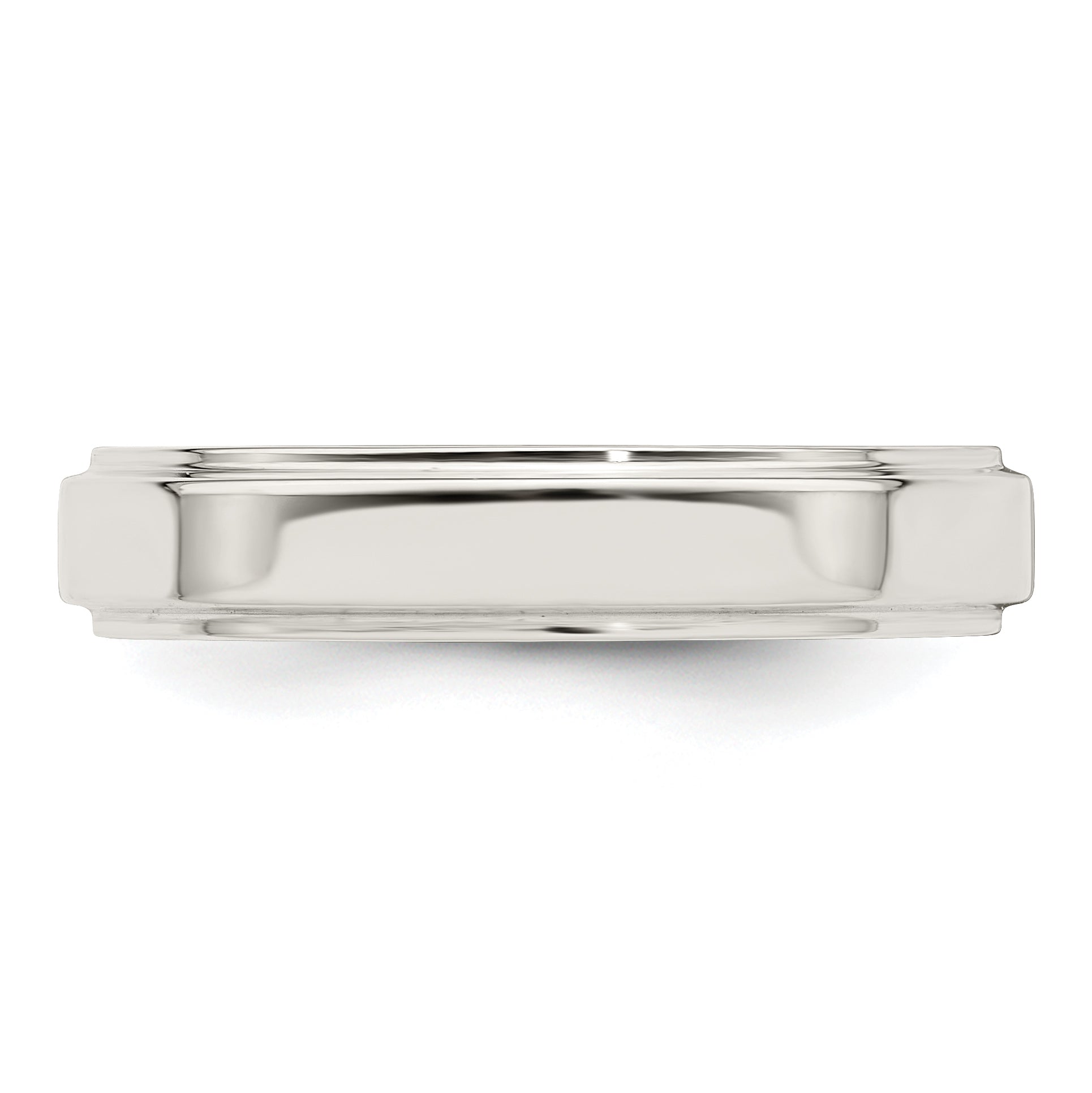 Sterlingsilber 4mm Flach mit Stufe Kante Größe 4 Ring