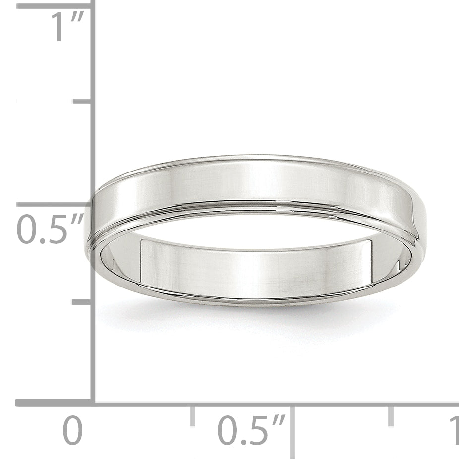 Sterlingsilber 4mm Flach mit Stufe Kante Größe 4 Ring