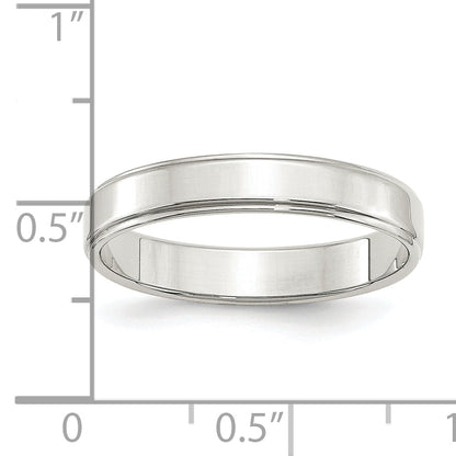 Sterlingsilber 4mm Flach mit Stufe Kante Größe 4 Ring