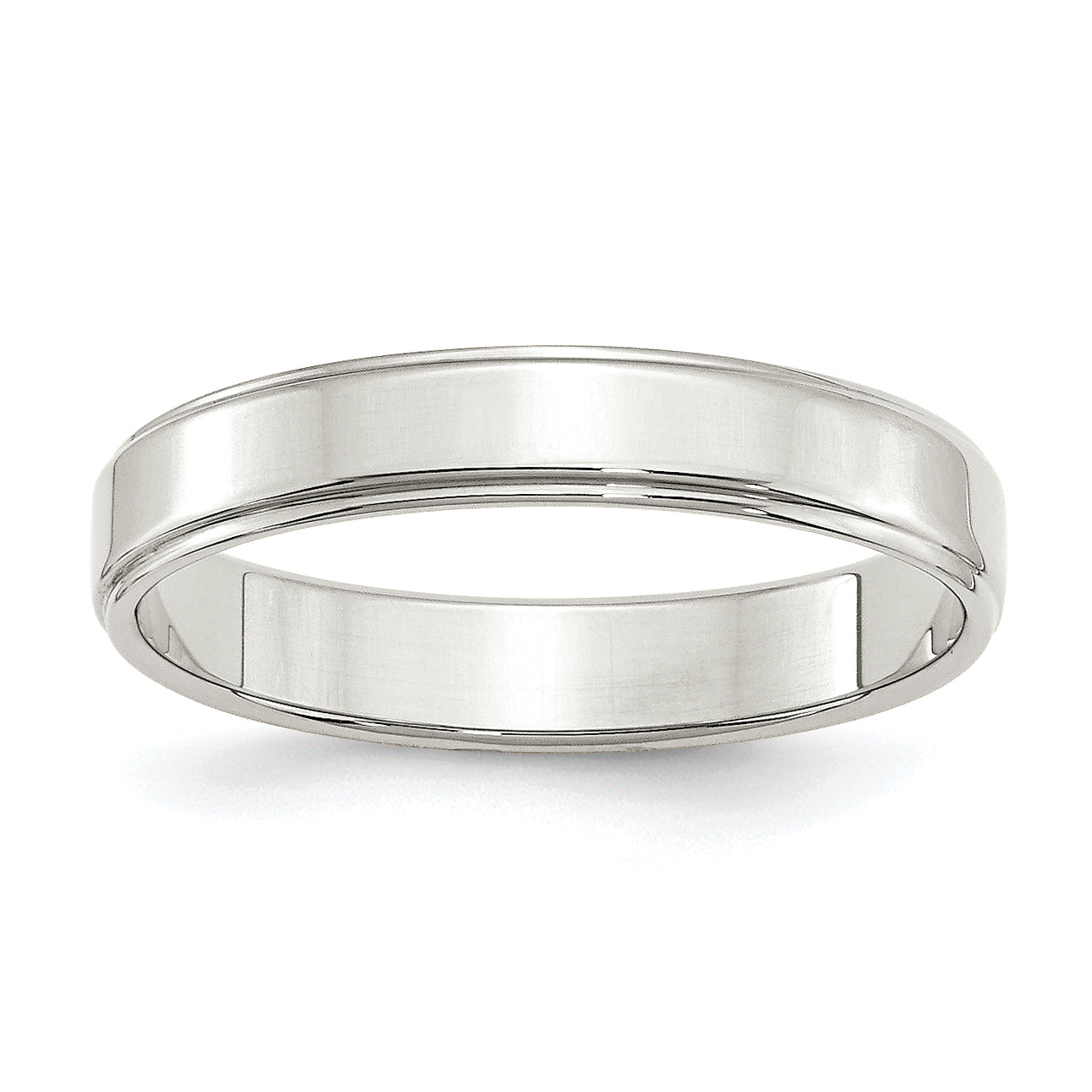 Sterlingsilber 4mm Flach mit Stufe Kante Größe 4 Ring