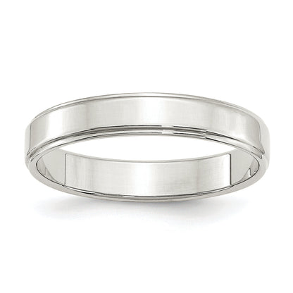 Sterlingsilber 4mm Flach mit Stufe Kante Größe 4 Ring