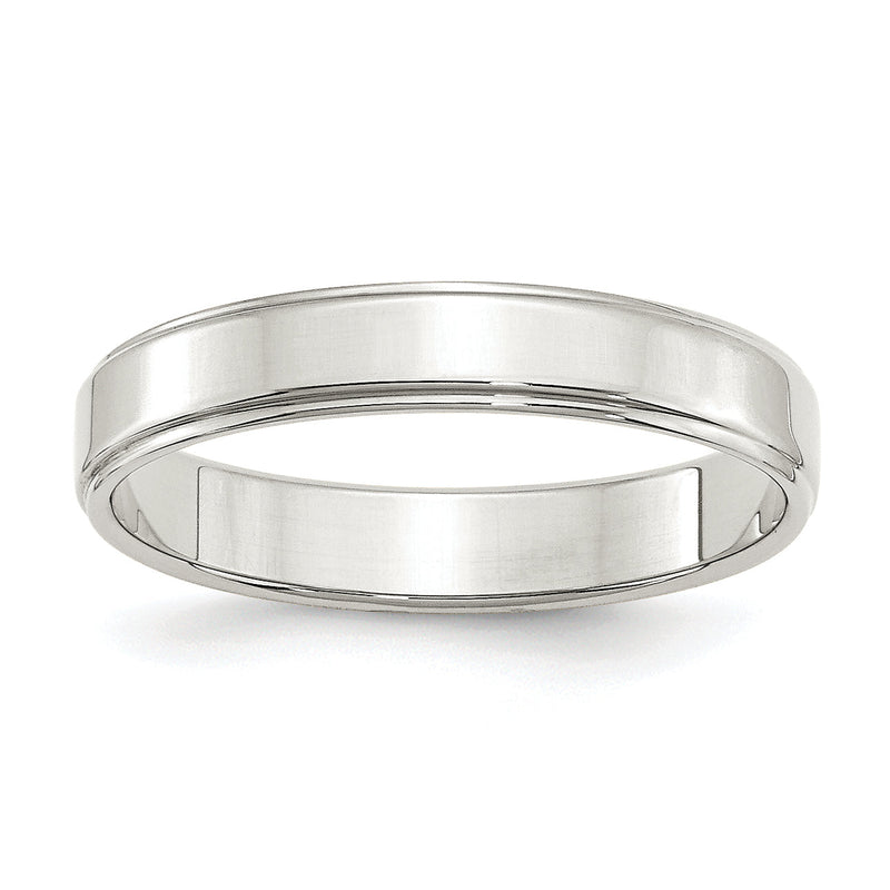 Sterlingsilber 4mm Flach mit Stufe Kante Größe 4 Ring