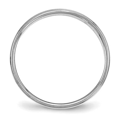 Sterlingsilber Rhodiniert 4mm Flach mit Stufe Kante Ring