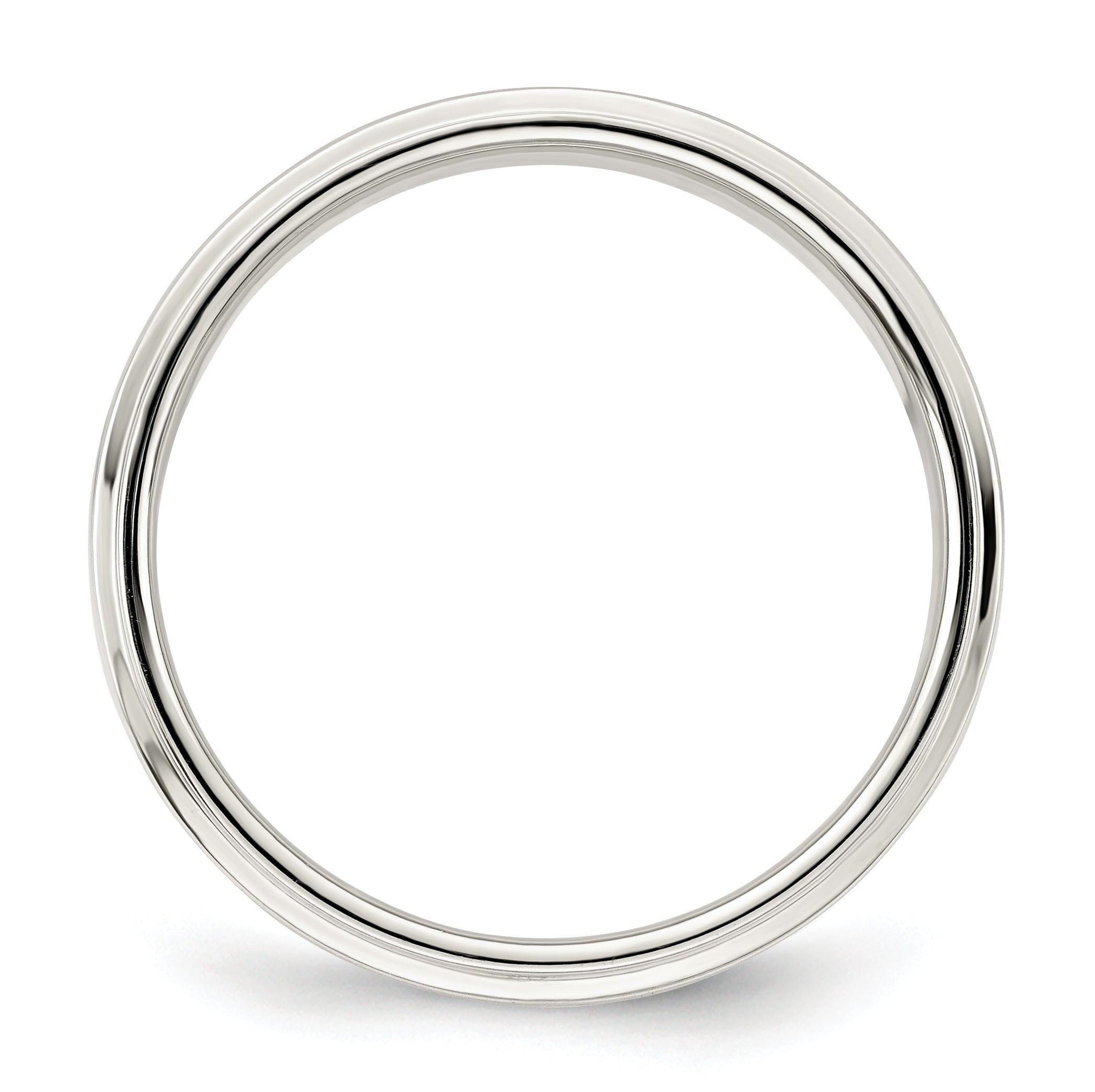 Sterlingsilber 5mm Flach mit Stufe Kante Größe 4 Ring