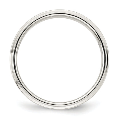 Sterlingsilber 5mm Flach mit Stufe Kante Größe 4 Ring