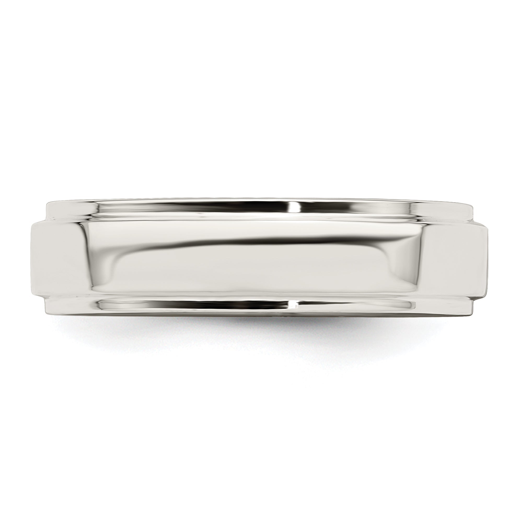 Sterlingsilber 5mm Flach mit Stufe Kante Größe 4 Ring