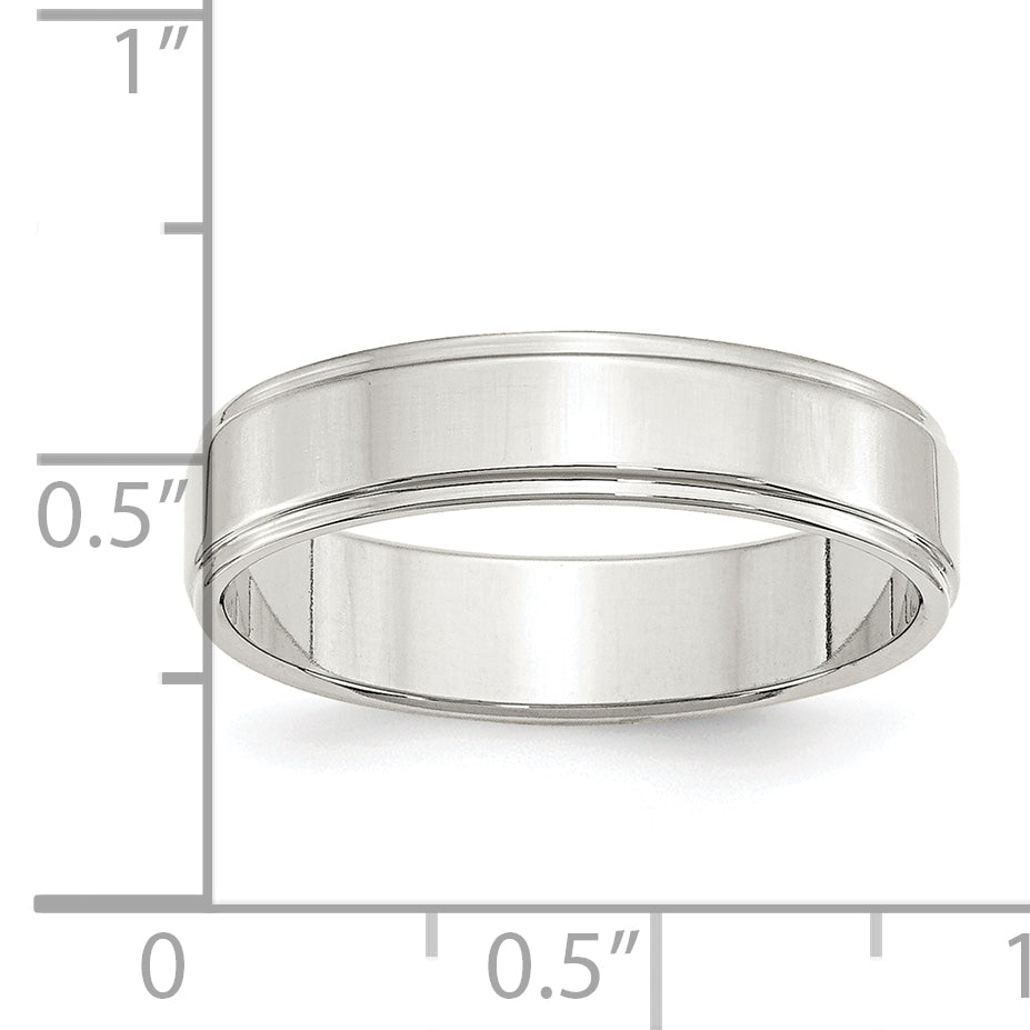 Sterlingsilber 5mm Flach mit Stufe Kante Größe 4 Ring