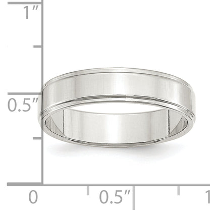 Sterlingsilber 5mm Flach mit Stufe Kante Größe 4 Ring