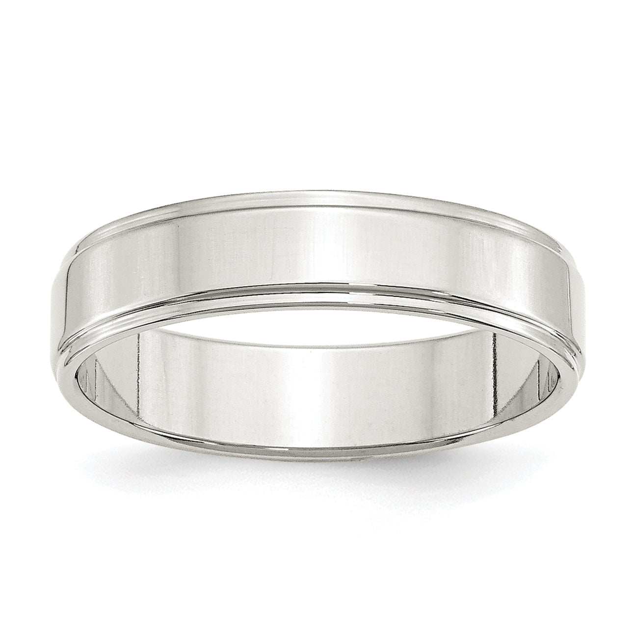 Sterlingsilber 5mm Flach mit Stufe Kante Größe 4 Ring