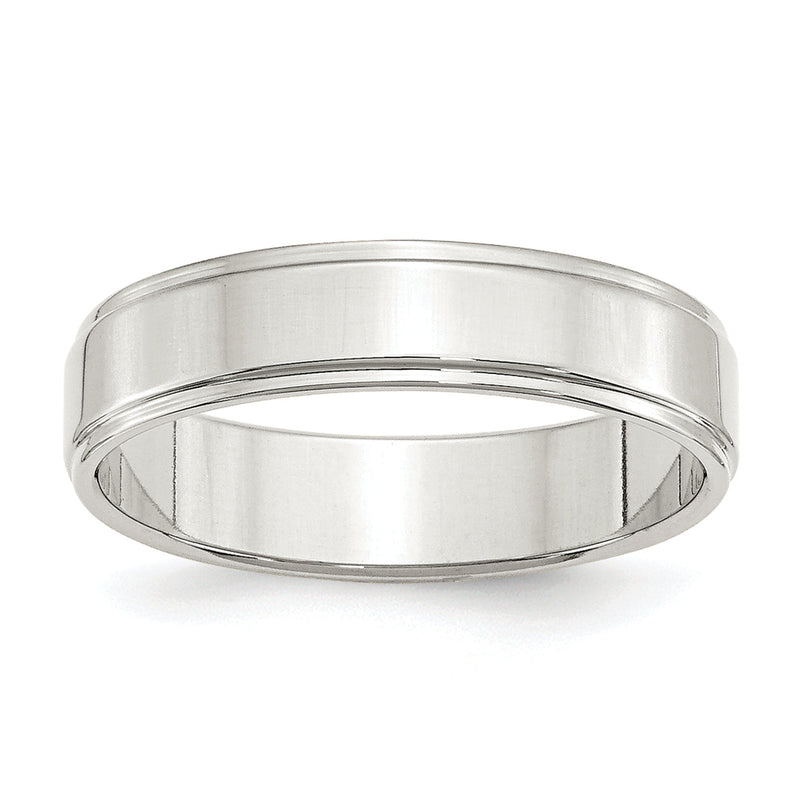 Sterlingsilber 5mm Flach mit Stufe Kante Größe 4 Ring