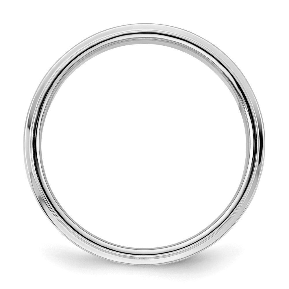 Sterlingsilber Rhodiniert 5mm Flach mit Stufe Kante Ring
