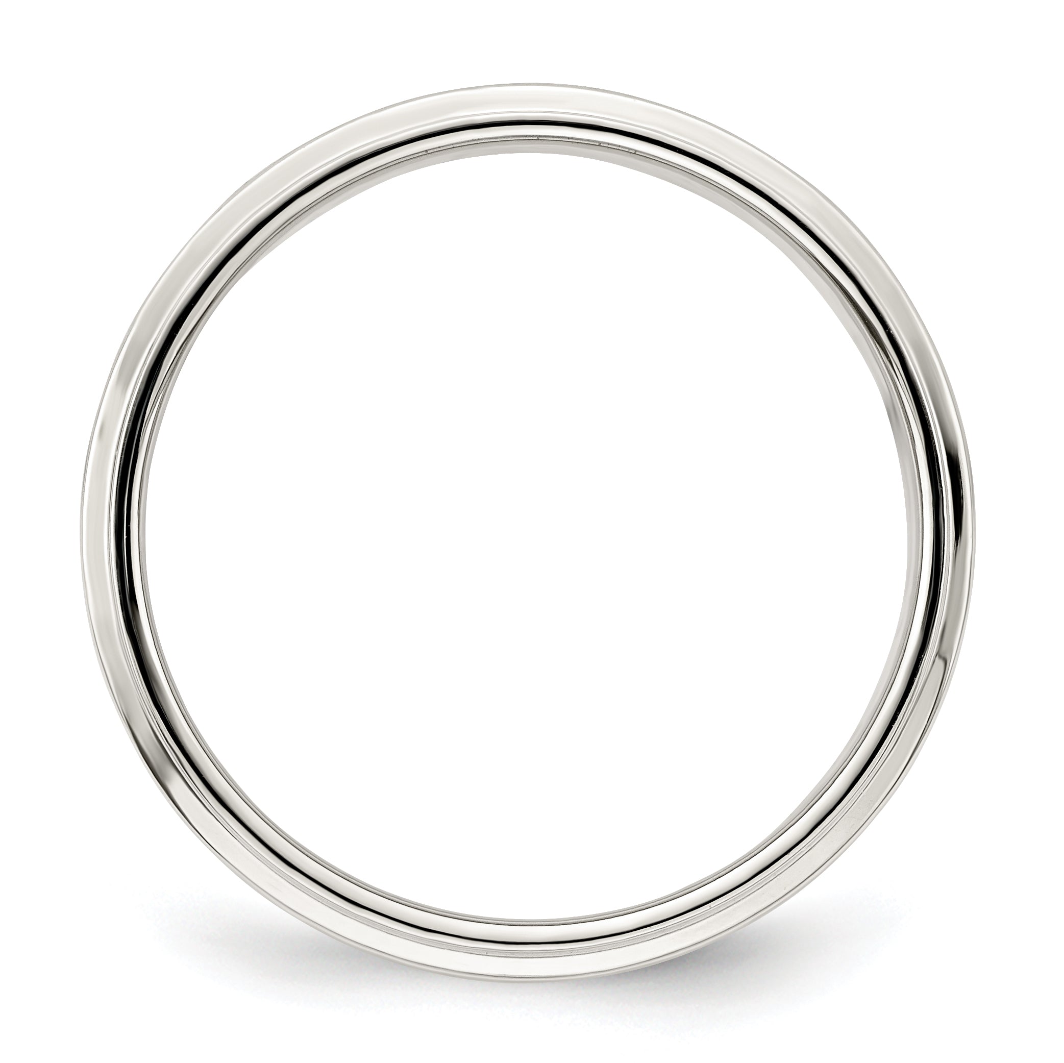 Sterlingsilber 6mm Flach mit Stufe Kante Größe 4 Ring