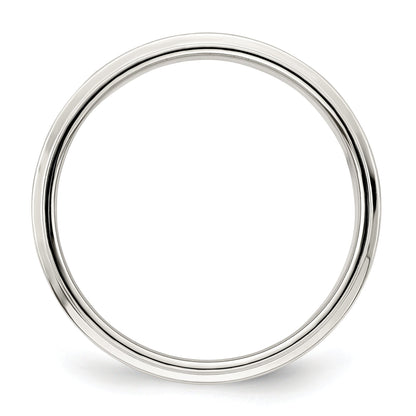 Sterlingsilber 6mm Flach mit Stufe Kante Größe 4 Ring